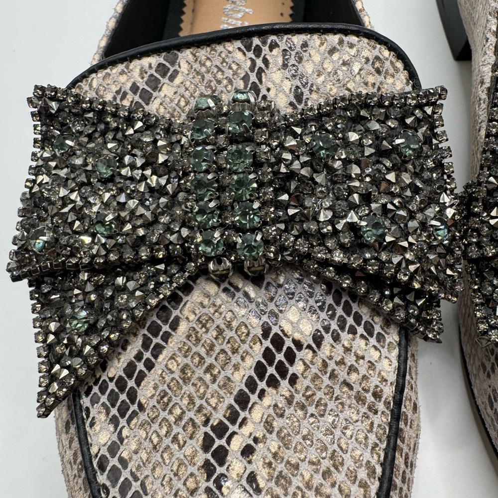Farylrobin Elton Bow Snakeskin Flats 8 - Picture 8 of 12